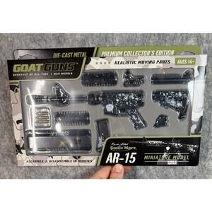NEW Roman Atwood Smile More AR-15 Black Splatter Goat Gun Die Cast Model